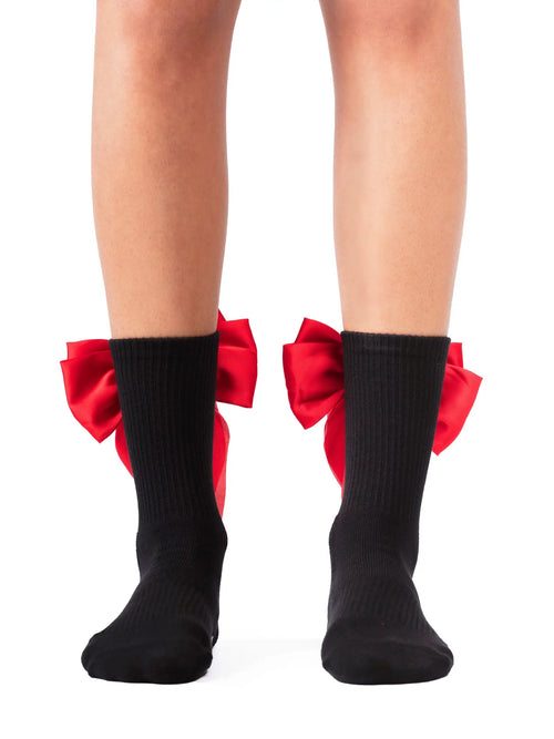 Anna Grip Sock: Black/Red / Medium - Pilates, Barre, Yoga